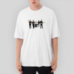 Crows Gate The Beatles Vintage Line Up Oversize Beyaz Tişört - M