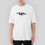 Crows Gate Tupac Logo 2 Oversize Beyaz Tişört - XL