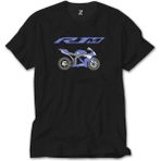 Crows Gate Yamaha R1 M Blue Siyah T-Shirt