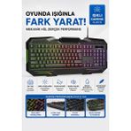 Crow'S Tech Oyuncu Klavye Rgb Işıklı Mekanik Hisli Gaming Klavye Sessiz Tuşlu USB Oyuncu Klavyesi 104 Tuş - Siyah