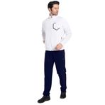 Crozwise 1242-08 Beden S Lycra Armüllü Erkek Eşofman Takım BEYAZ_LACİVERT (Beyaz_Koyu Lacivert, S)