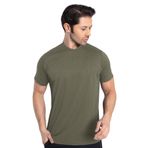 Crozwise 7134-04 Haki Yeşil Bisiklet Yaka Erkek T-shirt