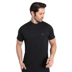 Crozwise 7134-10 Waffle Bisiklet Yaka Erkek Petek Dokuma T-shirt (Siyah, S)