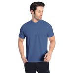 Crozwise 7134-11 Waffle Bisiklet Yaka Erkek Petek Dokuma T-shirt (İndigo, S)