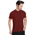 Crozwise V Yaka Erkek Bordo Spor T-Shirt - 7136-07