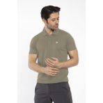 Crozwise Waffle - Erkek Haki Polo Yaka Spor T-Shirt - 7129-04 - M