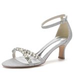 CrtTsks Glitter Shoeswith Rhinestones Sivri Burun Yüsek Topuk Gümüş Kadın Sandalet