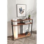 CRUISE Dresuar Lambader – 85 cm Yükseklik, 30x90 cm Fonksiyonel Yüzey, Ahşap Görünümlü Modern Tasarım, E27 Duy Tipi Uyumlu, Göz Yormayan Işık, Kolay Kurulum, Konsol Üstü veya Antre Kullanımı (Ceviz)