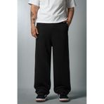 Crupt Studio Siyah Raw Wide Leg Stoperli Erkek Sweatpant Yazlık Eşofman Altı