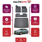 Cruze Hatchback 2009 Model Bagaj Havuzu+4d Araca Özel Havuzlu Paspas Takımıı Prqx - Siyah