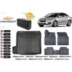 Cruze Sedan 2009 Tek Kulak 3D Bagaj Havuzu+4d Araca Özel Havuzlu Paspas Takımıı Rice - Siyah
