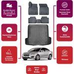 Cruze Sedan 2012 Çift Kulak 3D Bagaj Havuzu+4d Araca Özel Havuzlu Paspas Takımıı Maxii - Siyah