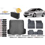 Cruze Sedan 2012 Çift Kulak 3D Bagaj Havuzu+4d Araca Özel Havuzlu Paspas Takımıı Rice - Siyah