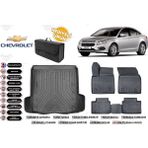 Cruze Sedan 2013 Çift Kulak 3D Bagaj Havuzu+4d Araca Özel Havuzlu Paspas Takımıı Rice - Siyah