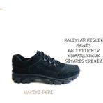 Crybrands Kaymaz Taban Erkek Trekking Dağcılık Ayakkabı Deri Siyah Malzeme