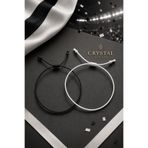 Crystal Atelier 2’li Siyah Beyaz Taraftar Bileklik Seti Ayarlanabilir Unisex Makrome Şans İpi