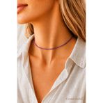 Crystal Atelier Ayarlanabilir Mor İp Kolye Choker ve Bileklik Takımı