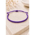 Crystal Atelier Mor Makrome Bileklik - Sörfçü Bileklik - Unisex El Yapımı Makrome Asansörlü Ayarlanabilir Hediyelik - Ip Bileklik - Makrome Bileklik - Örgü Bileklik - Mor Bileklik