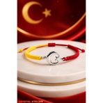 Crystal Atelier Sarı Kırmızı Ay Yıldız Taraftar Bileklik