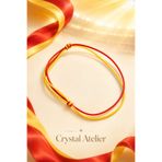 Crystal Atelier Sarı Kırmızı Taraftar Bileklik Ayarlanabilir Unisex El Yapımı Makrome İp