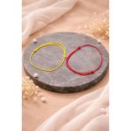 Crystal Atelier Sarı Kırmızı Taraftar Makrome Örgü Ikili Bileklik Kaydırmalı Kilit Ayarlanabilir Unisex - Sarı - Kırmızı
