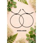Crystal Atelier Unisex Siyah İp Makrome Şans Bilekliği Ayarlanabilir 2 Adet