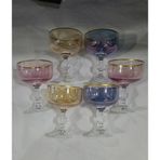 Crystal Claudia Şampanya Kadehi Seti, Kristal, Altın Kenarlı, 3 Renk, 200cc, 6 Parça