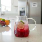 Crystal Clear Modern Cam Sürahi - Buzlu Çay Ve Detoks Sürahisi