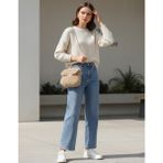 Crystal Coza Yumuşak Peluş Kadın Çantası | Tüylü Mini Omuz Çantası | Trend Kadın Çantası - Sütlü Kahve