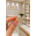 Crystal Diamond Zirconia Işıklı kutuda, kaliteli , kararmaz, 1.75 karat lotus yüzük