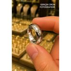Crystal Diamond Zirconia Işıklı kutuda, kararmayan, kaliteli 6 mm bombeli alyans yüzük