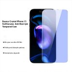 Crystal Iphone 15 Full Koruma Anti Işık Tempered Cam Ekran Koruyucu 2 Adet Set-(5775)