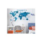Crystal Kids Mavi Dünya Haritası Atlas Pvc Duvar Stickerı