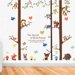 Crystal Kids Maymunlar Kuşlar Ağaçlar Bebek Ve Çocuk Odası Pvc Duvar Stickerı