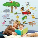 Crystal Kids Orman Hayvanları Ve İsimleri Çocuk Ve Bebek Odası Pvc Duvar Stickerı