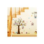 Crystal Kids Renkli Ağaç Maymun Ve Baykuşlar Çocuk Ve Bebek Odası Pvc Duvar Stickerı