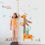 Crystal Kids Renkli Zürafa Boy Ölçer Çocuk Ve Bebek Odası Duvar Stickerı