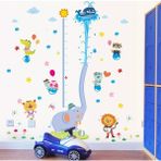 Crystal Kids Sevimli Fil Dev Boyutlu Bebek ve Çocuk Odası Xl Duvar Dekoru Sticker Boy Ölçer