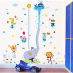 Crystal Kids Sevimli Fil Dev Boyutlu Boy Ölçer Bebek Ve Çocuk Odası Pvc Duvar Stickerı