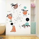 Crystal Kids Tembel Hayvanı Bebek Çocuk Ev Dekorasyonu Duvar Sticker Kapı Süsü Dolap Sticker