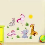 Crystal Kids Unicorn Fil Zebra Çocuk Ve Bebek Odası Pvc Duvar Stickerı