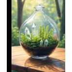 Crystal Terrarium Notebook - Crystal Garden Lined Journal - 110 Pages