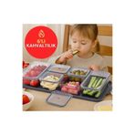 Crystal Ware Maxi 6 Bölmeli Kapaklı Tepsili Kahvaltılık Seti Antrasit F603
