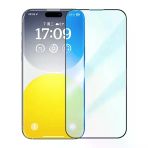 Crystalline Iphone 15 Full Koruma Anti Işık Tempered Cam Ekran Koruyucu-(5775)