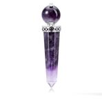 CrystalTears 3.2 "Ametist Kristal Değnek - Meditasyon ve Wicca Terapisi için Reiki Şifa Noktası Prizma Değerli Taş Değnek