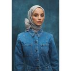 cs camellia scarf Bambu Kraş Şal - Gümüş