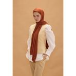 cs camellia scarf Bambu Penye Şal - Kiremit
