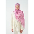 cs camellia scarf Floransa İpek Krep Şal - Pembe