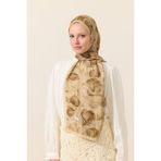 cs camellia scarf Tulip Kraş Şal - Tereyağ Sarısı