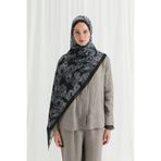 cs camellia scarf Valeria İpek Krep Şal - Siyah